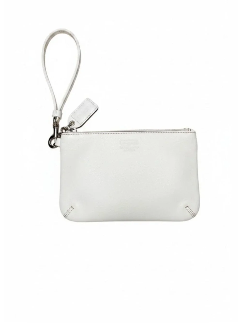 Coach Off White Leather Wristlet One Size